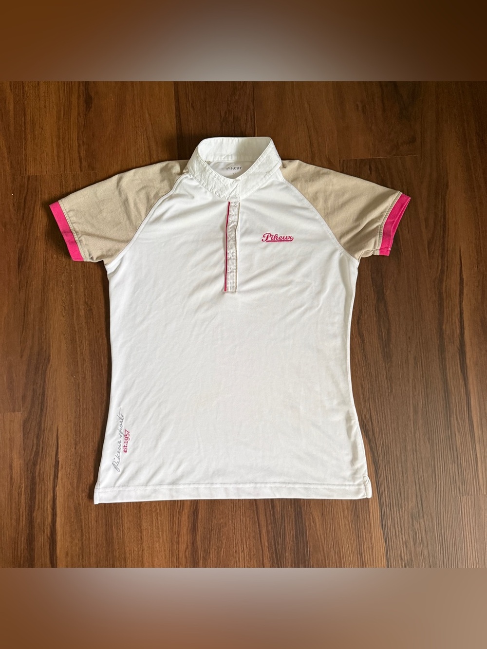 Women’s Medium (GER38) White Pikeur Short Sleeve Horseback Riding Show Shirt